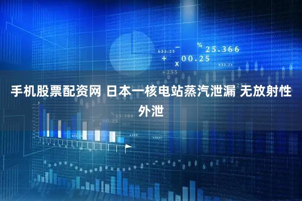 手机股票配资网 日本一核电站蒸汽泄漏 无放射性外泄